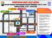 Polres Pamekasan Lakukan Penutupan Arus Lalu Lintas saat Malam Takbiran 1445 H, Berikut Penerapan Rekayasa Lantas