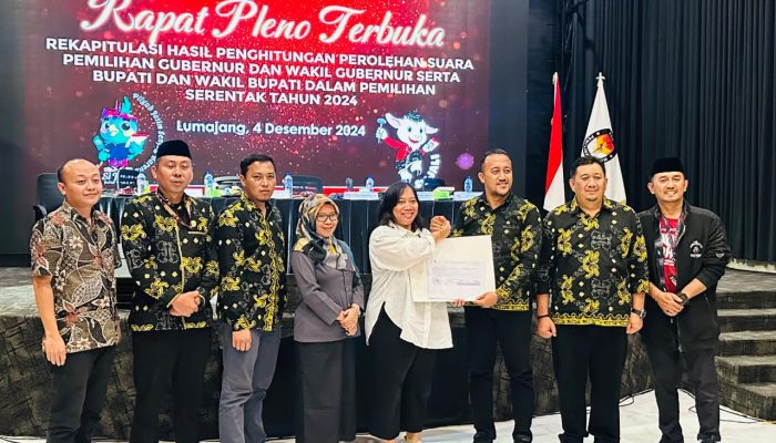 Rekapitulasi Tuntas, Indah – Yudha Menang di Pilbup Lumajang Dengan 320.942 Suara Sah