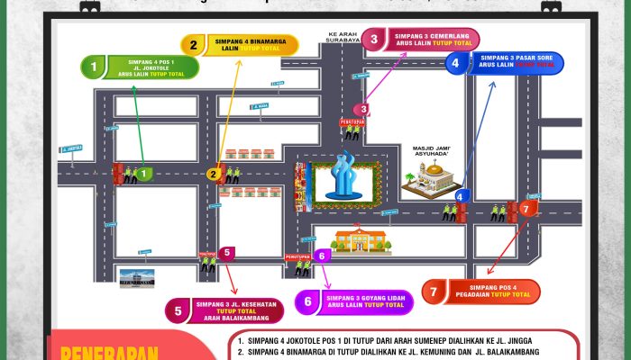 Polres Pamekasan Berlakukan Car Free Night KawasanTaman Monumen Arek Lancor Saat Malam Tahun Baru 2025