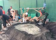 Gotong Royong Babinsa dan Santri, Masjid Ponpes Hidayatul Afkar Mulai Dibangun