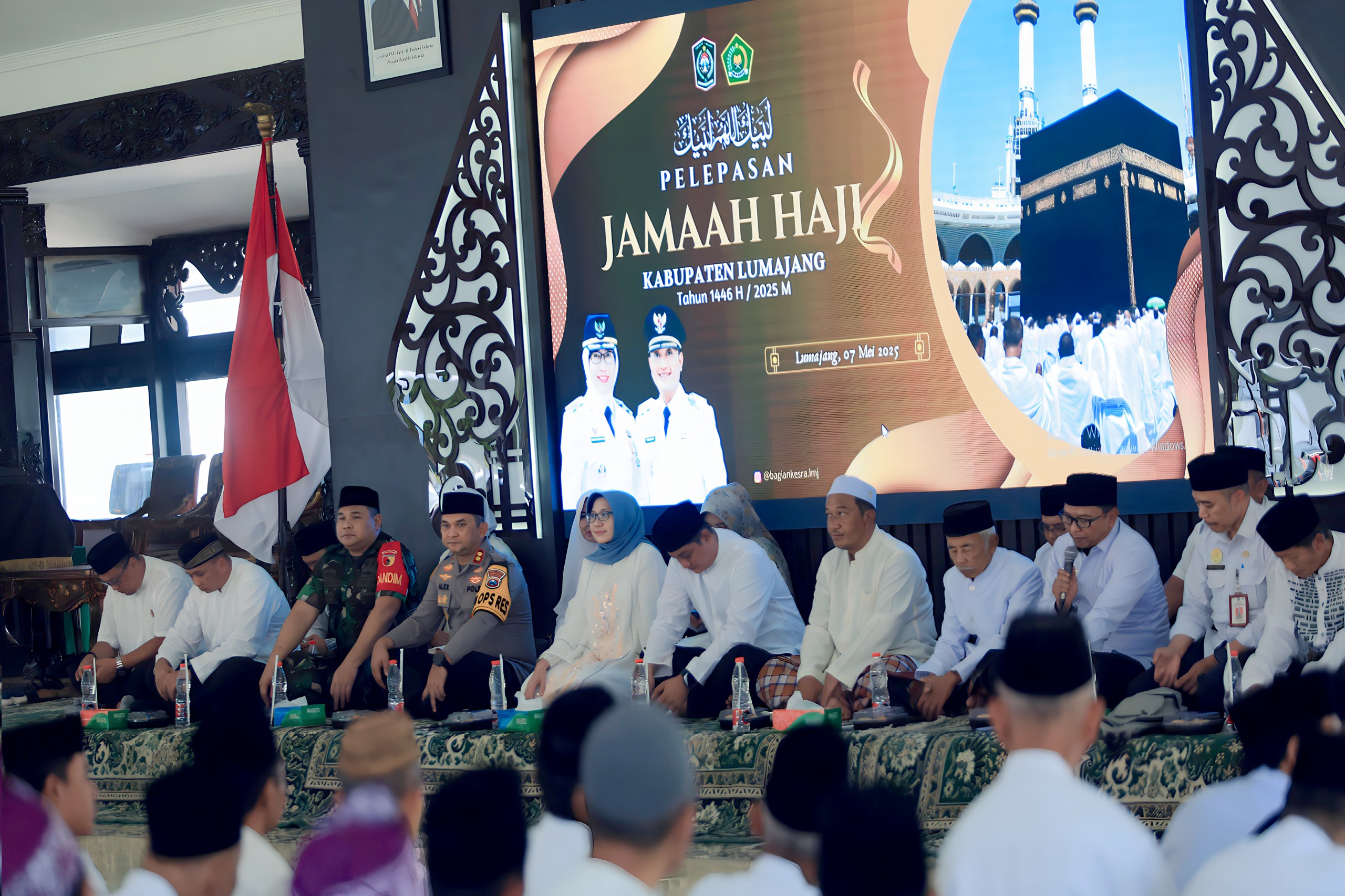 FOTO: kegiatan pelepasan Calon Jamaah Haji Kabupaten Lumajang Tahun 2025 yang berlangsung di Pendopo Arya Wiraraja