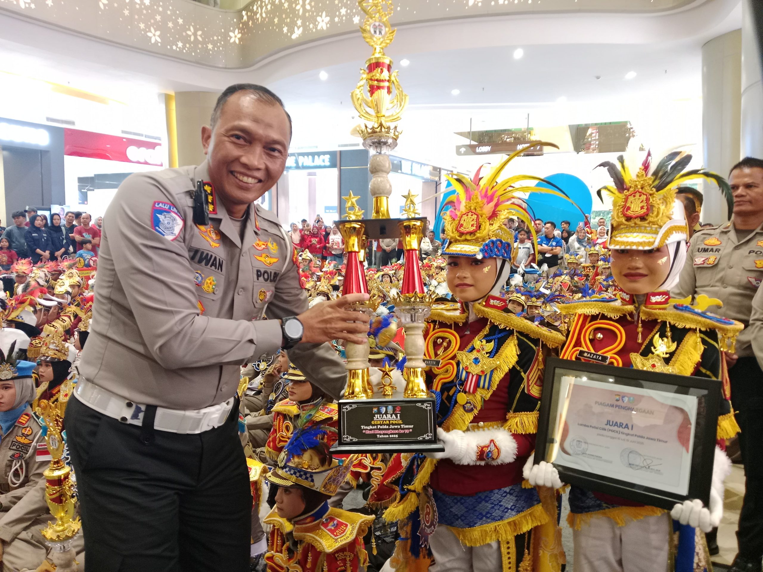 Foto: Tim Polisi Cilik (Pocil) binaan Satuan Lalu Lintas (Satlantas) Polres Lumajang berhasil meraih juara pertama dalam Lomba Polisi Cilik tingkat Polda Jawa Timur