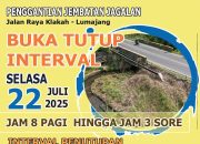 Pembangunan Jembatan Jagalan Klakah, Satlantas Polres Lumajang Terapkan Buka Tutup Arus Lalu Lintas