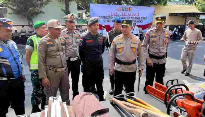 FOTO; Polres Lumajang Gelar Apel Tanggap Darurat Bencana