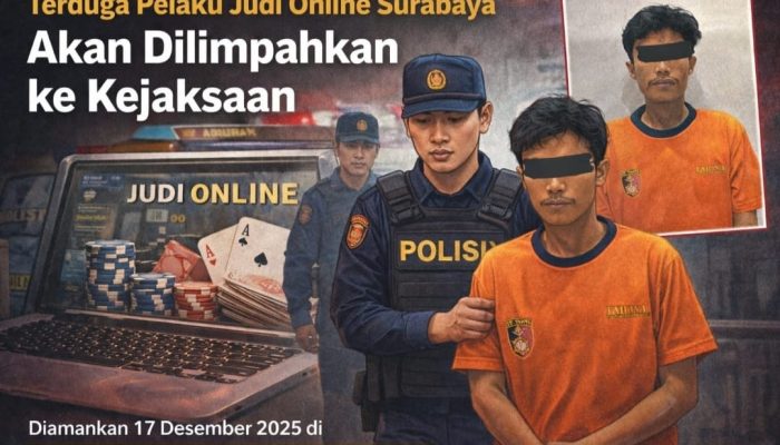 Polrestabes Surabaya Bekuk Terduga Pelaku Judi Online di Rumah Kos, Berkas Segera Dilimpahkan