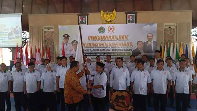 FOTO: Momen pelantikan pengurus Komite Olahraga Nasional Indonesia (KONI) Kabupaten Pamekasan Masa Bakti 2025–2029