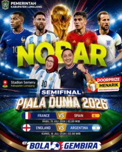 FOTO : Pamflet Nobar Piala Dunia 2026 yang digelar oleh Pemkab Lumajang