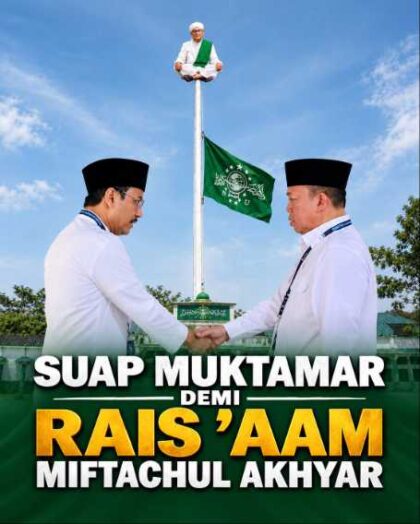 FOTO: Ilustrasi dugaan suap dalam kontestasi Muktamar Nahdlatul Ulama (NU) terkait pemilihan Rais Aam PBNU, KH Miftachul Akhyar